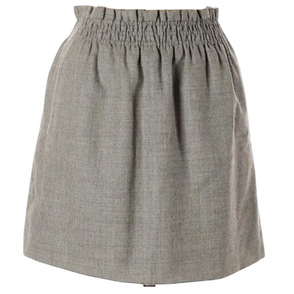 J. Crew Sidewalk Wool Skirt size US 6 Smocked Elastic High waist Pockets - Picture 12 of 12